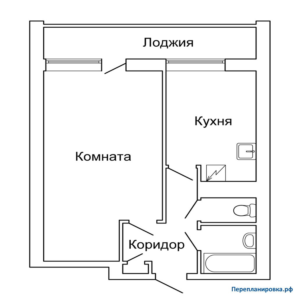 планировка однокомнатной квартиры ii-68